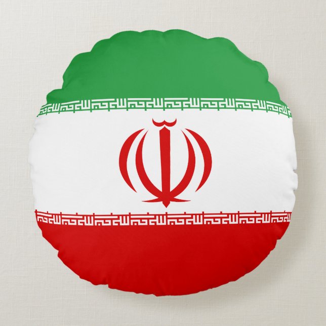 Flagge Irans Rundes Kissen (Vorderseite)