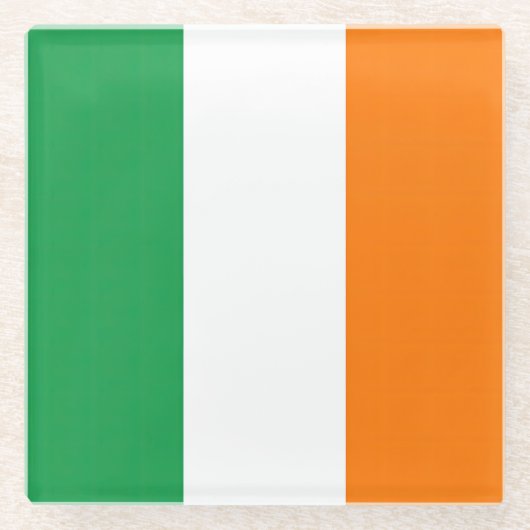 Flagge Irland Glasuntersetzer (Vorderseite)