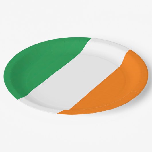 Flagge Irland Pappteller (Schrägansicht)