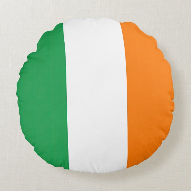 Flagge Irland Rundes Kissen (Vorderseite)