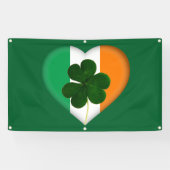 Flagge Irlands Herz mit Kleeblatt St. Patrick Banner (Horizontal)