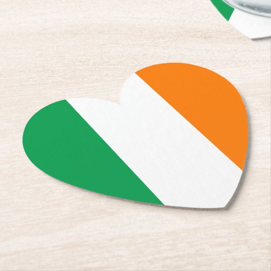 Flagge Irlands Herz Untersetzer (angewinkelt)