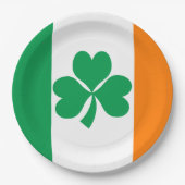 Flagge Irlands Kleeblatt Pappteller (Vorderseite)