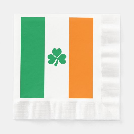 Flagge Irlands Kleeblatt Serviette (Vorderseite)