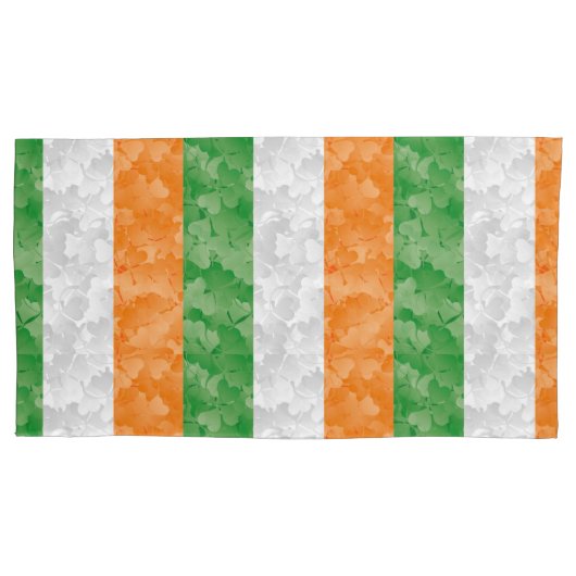 Flagge Irlands mit Kleeblättern Kissenbezug (Vorderseite-Links)