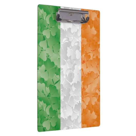Flagge Irlands mit Kleeblättern Klemmbrett (Rechts)