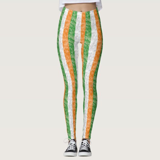Flagge Irlands mit Kleeblättern Leggings (Vorderseite)