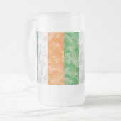 Flagge Irlands mit Kleeblättern Mattglas Bierglas (Vorderseite Links)