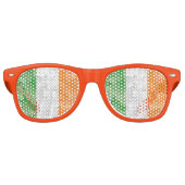 Flagge Irlands mit Kleeblättern Muster Retro Sungl Partybrille (Vorderseite)