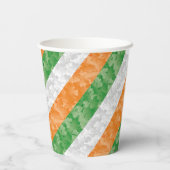 Flagge Irlands mit Kleeblättern Pappbecher (Rückseite)