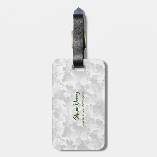 Flagge Irlands mit Muster Luggage Ta für Kleeblätt Gepäckanhänger (Rückseite vertikal)