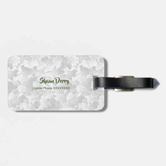 Flagge Irlands mit Muster Luggage Ta für Kleeblätt Gepäckanhänger (Rückseite horizontal)