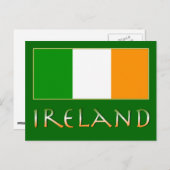Flagge Irlands Postkarte (Vorne/Hinten)