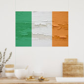 Flagge Irlands verwitterte Farbe Poster (Küche)