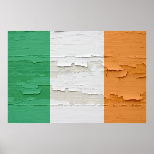 Flagge Irlands verwitterte Farbe Poster (Vorne)