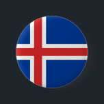 Flagge Islands Button<br><div class="desc">Flagge Islands in einem Abzeichen</div>
