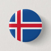 Flagge Islands Button (Vorderseite)