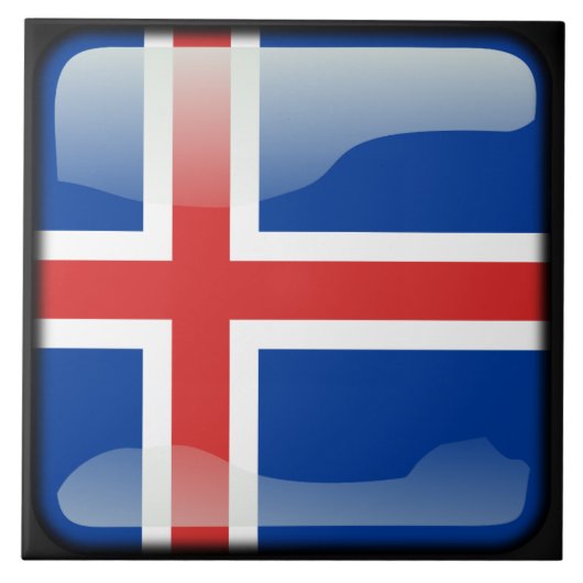 Flagge Islands Fliese (Vorderseite)