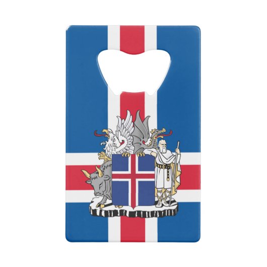 Flagge Islands Geldbeutel Flaschenöffner (Vorderseite)