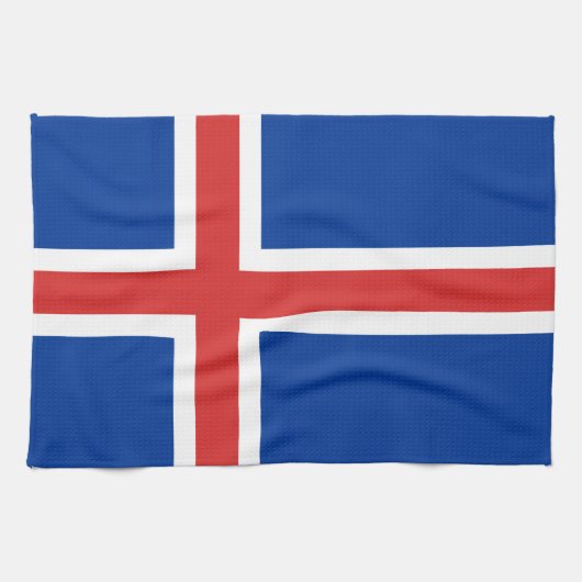 Flagge Islands Geschirrtuch (Horizontal)