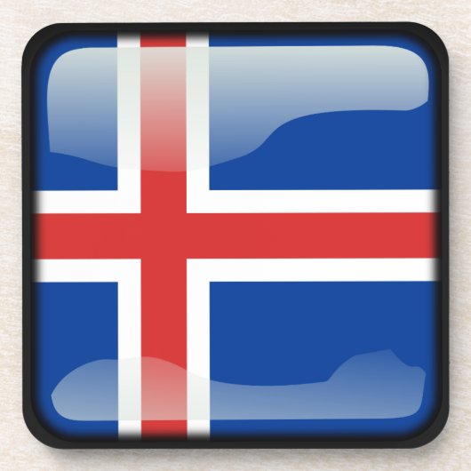 Flagge Islands Getränkeuntersetzer (Vorderseite)