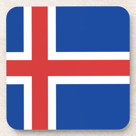 Flagge Islands Getränkeuntersetzer (Vorderseite)