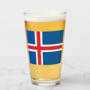 Flagge Islands Glas