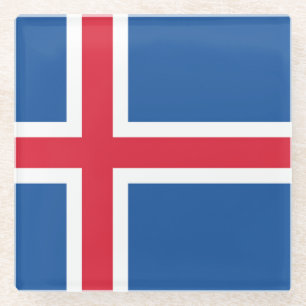 Flagge Islands Glasuntersetzer