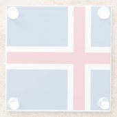 Flagge Islands Glasuntersetzer (Rückseite)