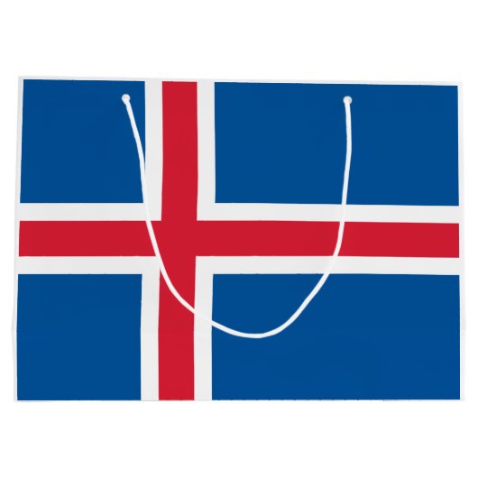 Flagge Islands Große Geschenktüte (Rückseite)