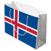 Flagge Islands Große Geschenktüte (Rückseite Schrägansicht)
