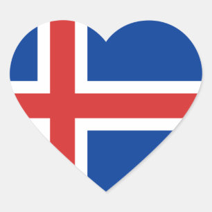 Flagge Islands Herz-Aufkleber