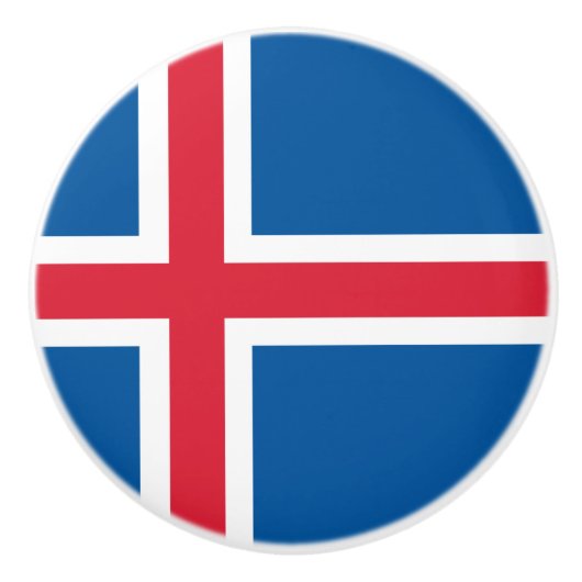 Flagge Islands Keramikknauf (Vorderseite)