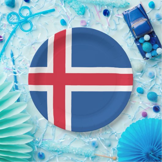 Flagge Islands Pappteller (Party)