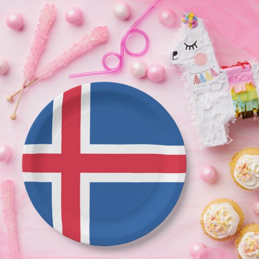 Flagge Islands Pappteller (Party)