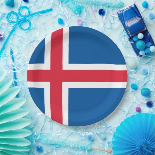 Flagge Islands Pappteller (Party)