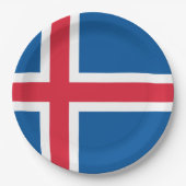 Flagge Islands Pappteller (Vorderseite)