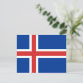 Flagge Islands Postkarte (Stehend Vorderseite)