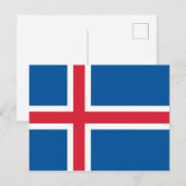 Flagge Islands Postkarte (Vorne/Hinten)
