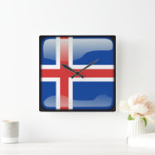 Flagge Islands Quadratische Wanduhr (Zuhause)