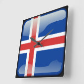 Flagge Islands Quadratische Wanduhr (Winkel)