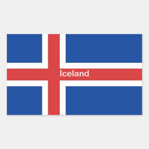 Flagge Islands Rechteckiger Aufkleber