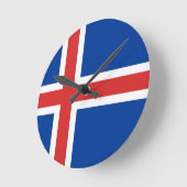 Flagge Islands Runde Wanduhr (Winkel)