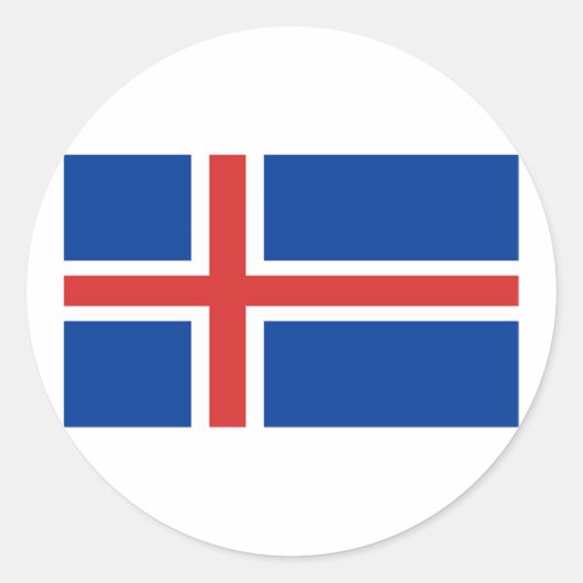 Flagge Islands Runder Aufkleber (Vorderseite)