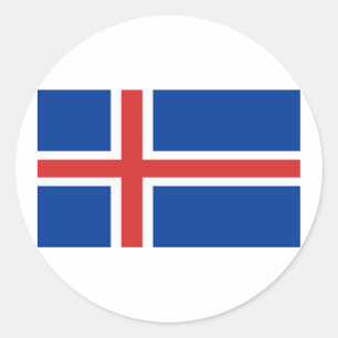 Flagge Islands Runder Aufkleber