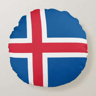 Flagge Islands Rundes Kissen