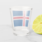 Flagge Islands Schnapsglas (Rückseite)