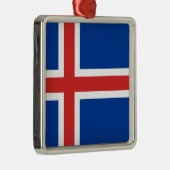 Flagge Islands Silbernes Ornament (Rechts)