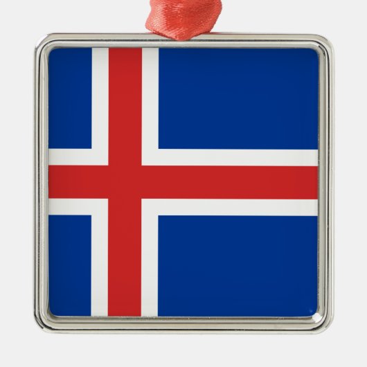 Flagge Islands Silbernes Ornament (Vorne)