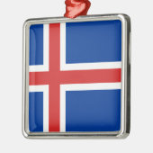 Flagge Islands Silbernes Ornament (Links)